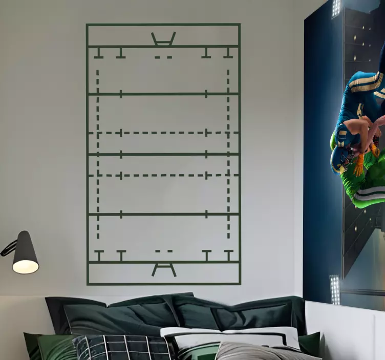 Rugby field wall vinyl decor - TenStickers