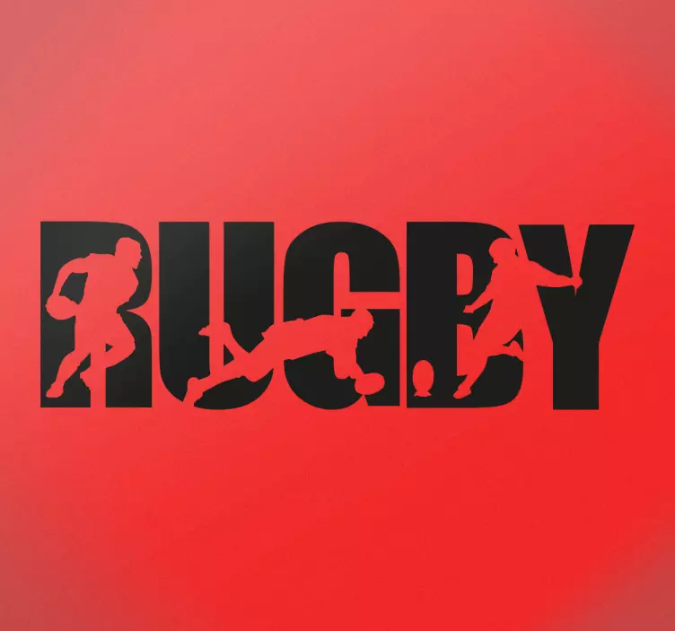 Rugby Text Wall Sticker - TenStickers