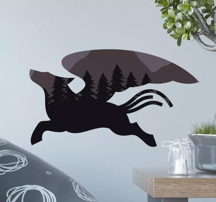 Running canine silhouette sticker - TenStickers