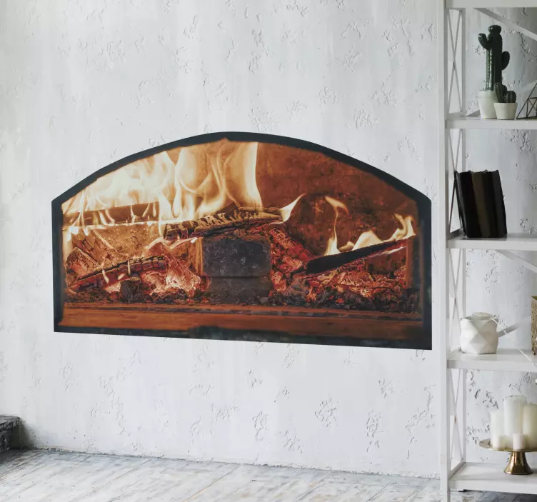 Rustic Brick Fireplace object sticker - TenStickers