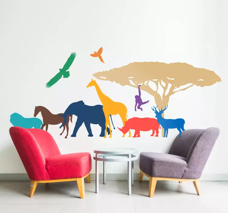 Safari Animals Wall Sticker - TenStickers