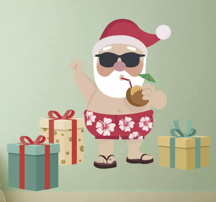 Santa Claus gifts christmas sticker - TenStickers