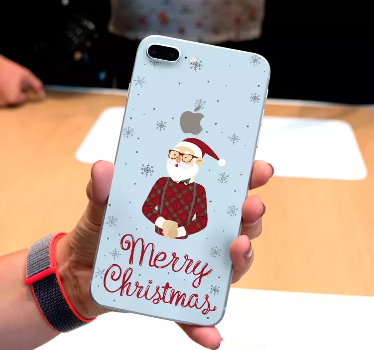 Santa Claus Illustration iPhone sticker - TenStickers