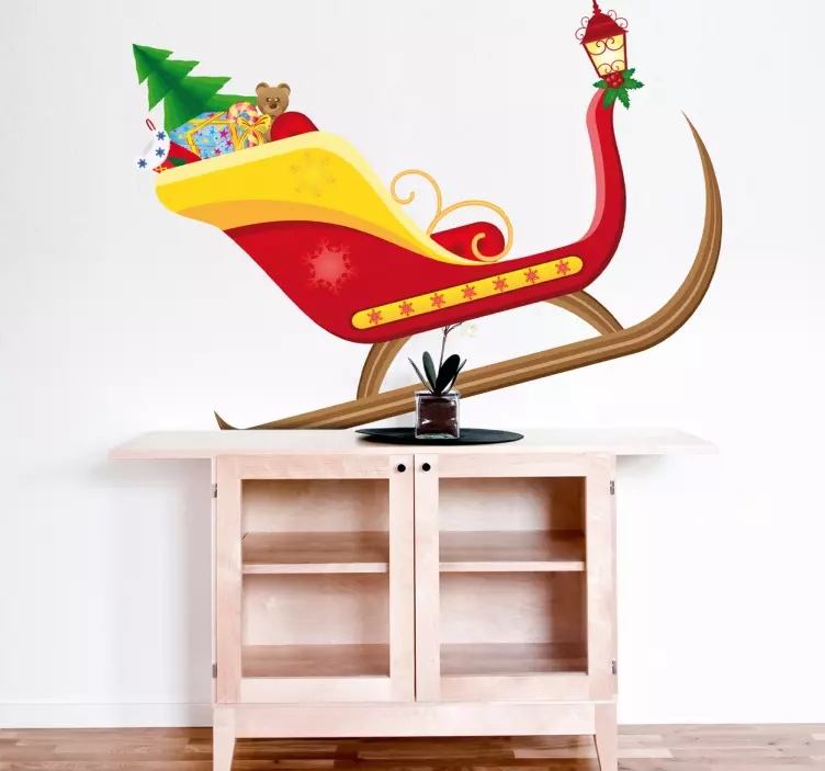 Santa's Sleigh Christmas Sticker - TenStickers