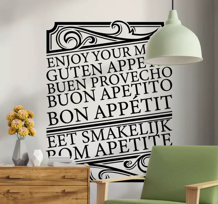 Savor Your Feast wall decal quotes - TenStickers
