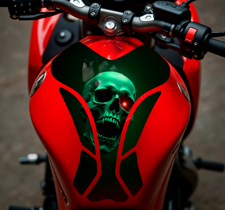 Scary skull motorbike sticker - TenStickers