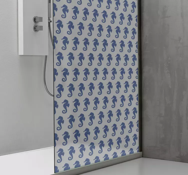 Sea horse shower screen sticker - TenStickers