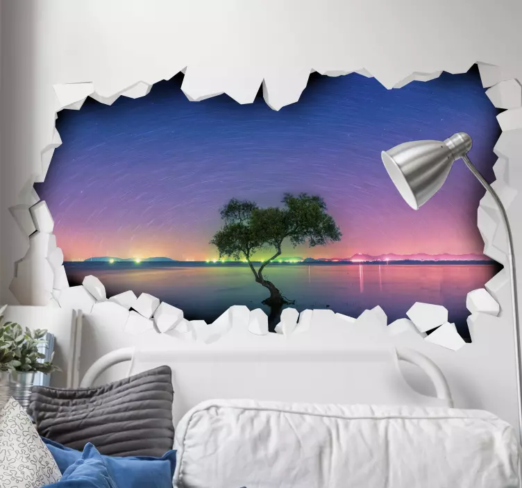 Serene Night View nature wall sticker - TenStickers