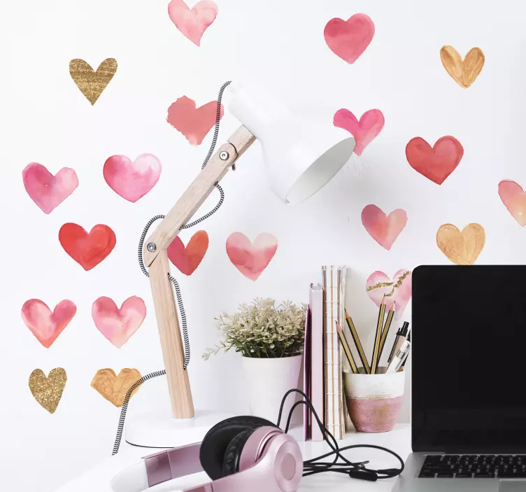 Set of hearts for lovers love sticker - TenStickers