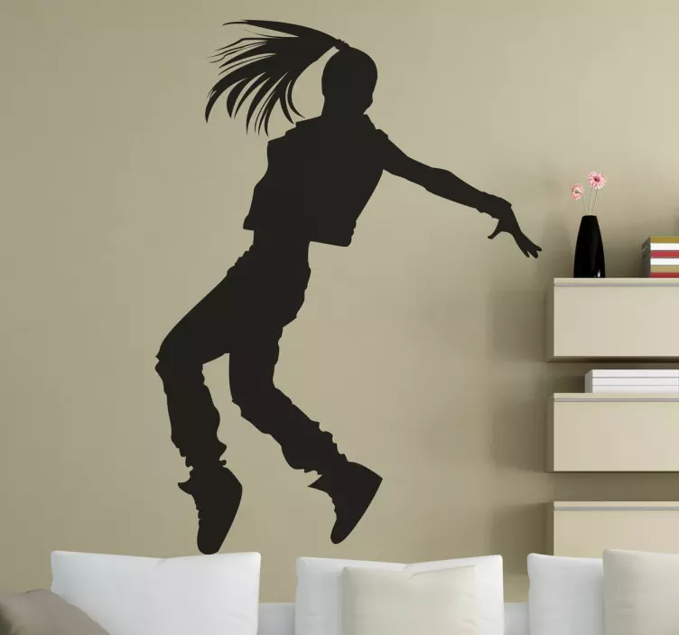 Silhouette Girl Dancer Wall Sticker - TenStickers