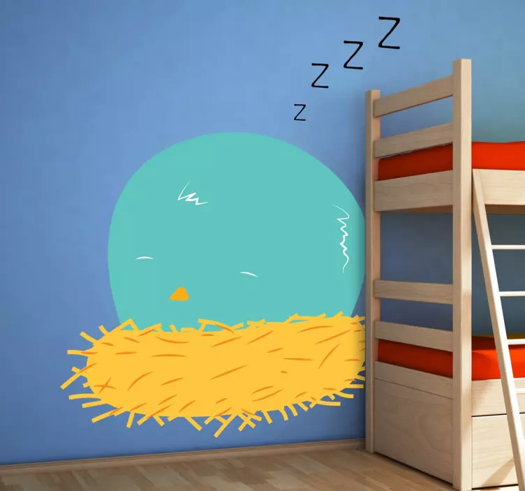 Sleeping Bird Nest wall sticker for kids - TenStickers