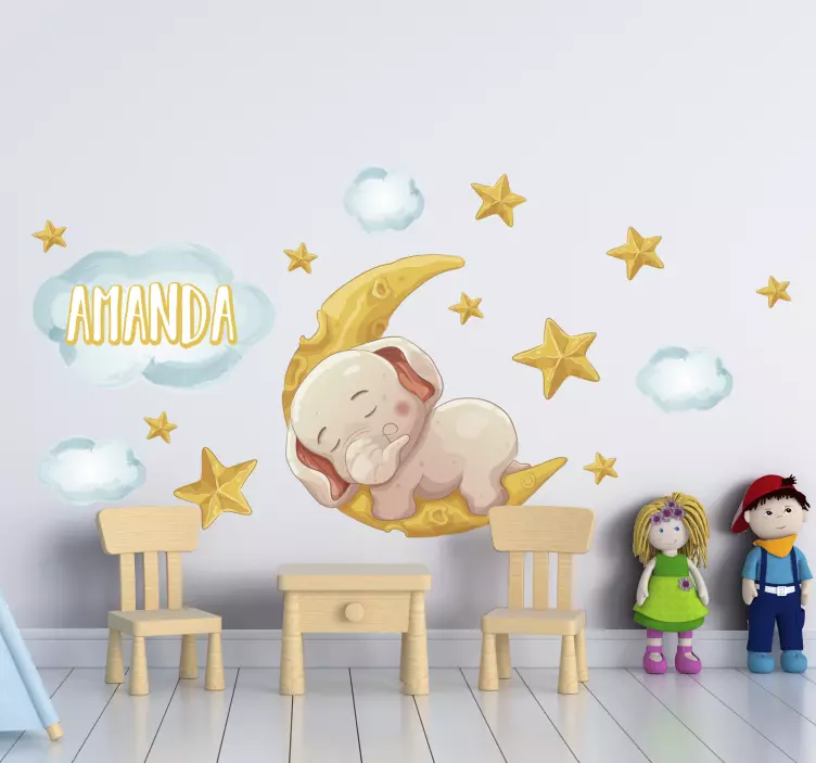 Sleeping elephant animal wall sticker - TenStickers
