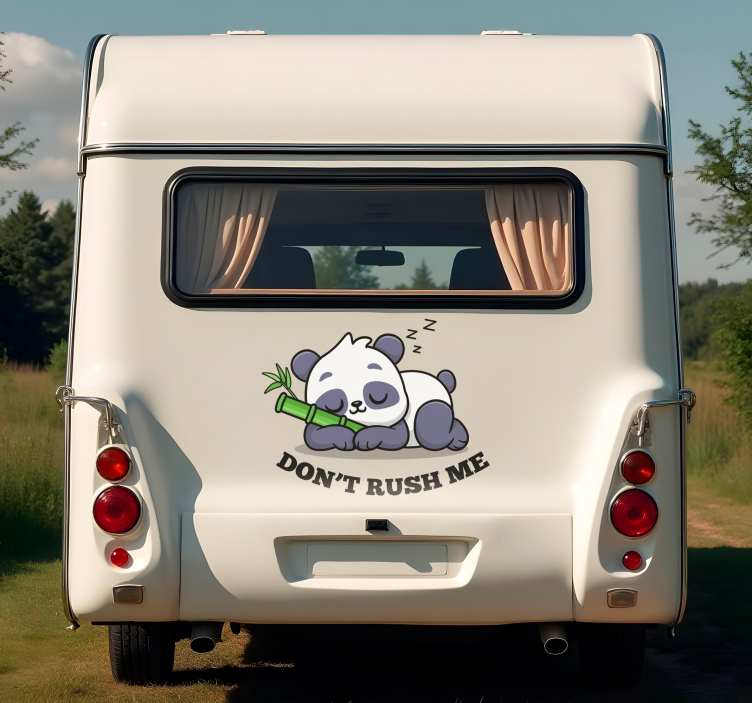 Sleeping panda caravan decal - TenStickers