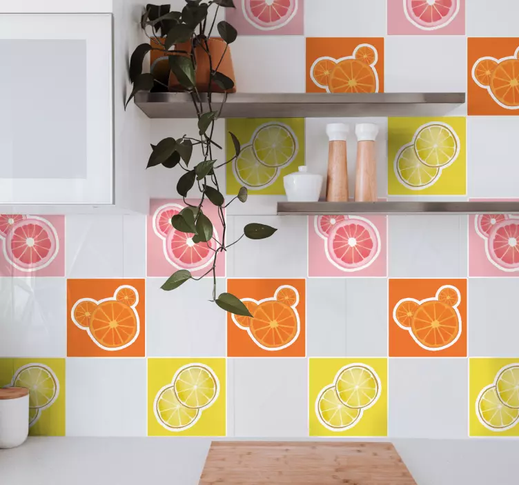 Sliced Fruit Tile sticker - TenStickers