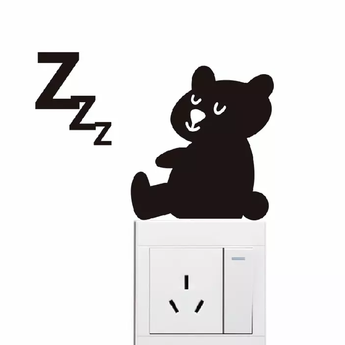 Slumbering Bear Creation light switch sticker - TenStickers
