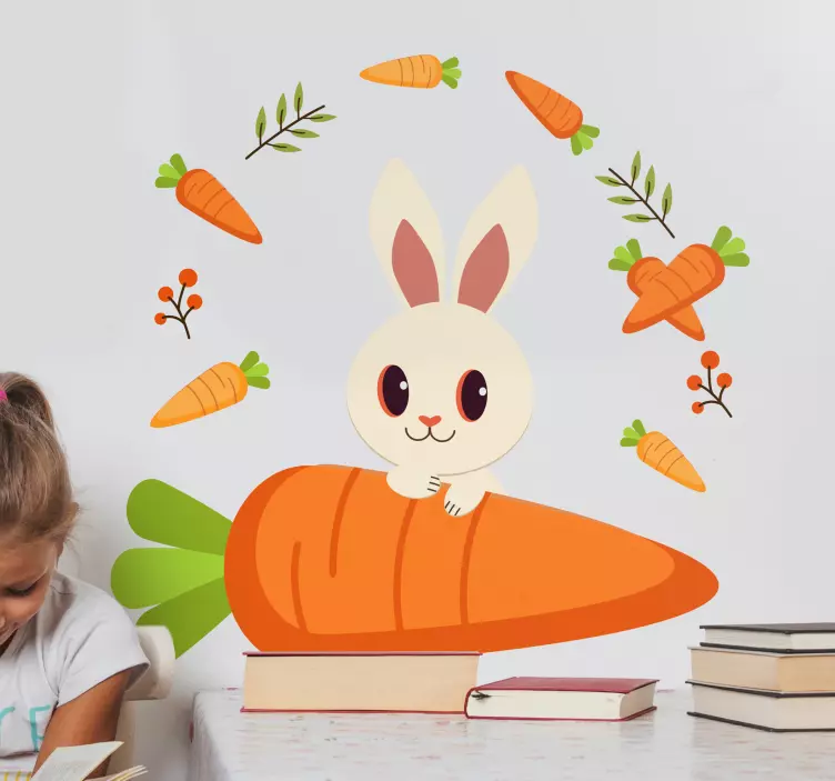 Smiling Easter Bunny wall sticker - TenStickers