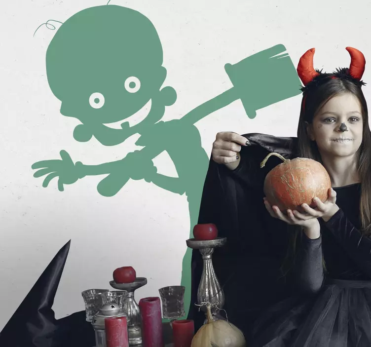 Smiling Zombie Wall Sticker - TenStickers