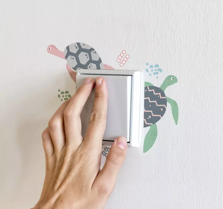 soft color turtles light switch sticker - TenStickers