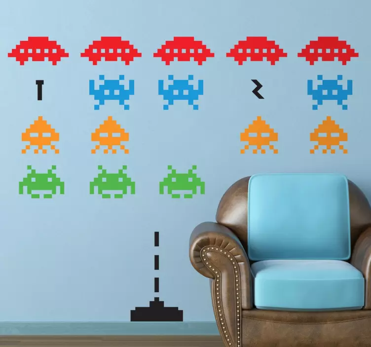 Space Invaders Wall Sticker - TenStickers
