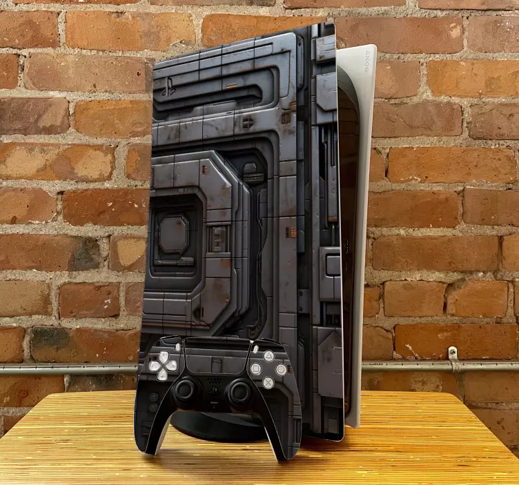 Spaceship metal texture PS5 sticker - TenStickers