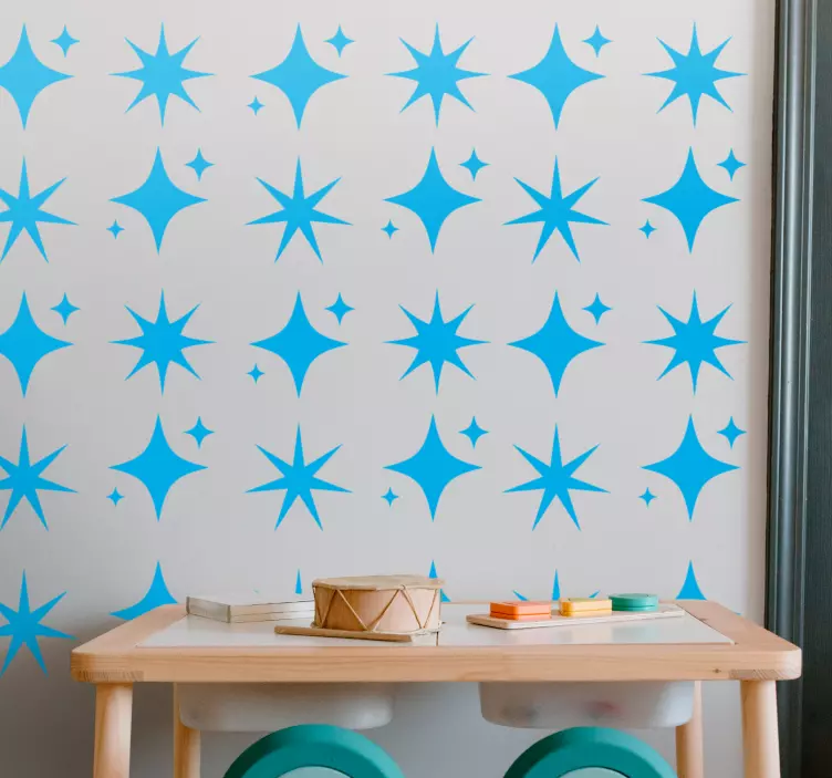 Starburst shapes illustration wall sticker - TenStickers