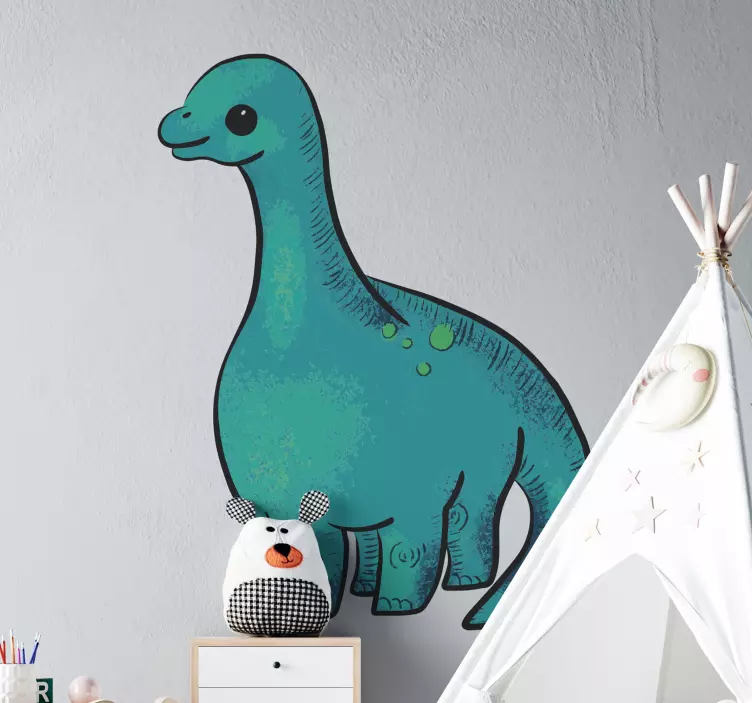 Sticker cheerful dinosaur figure - TenStickers