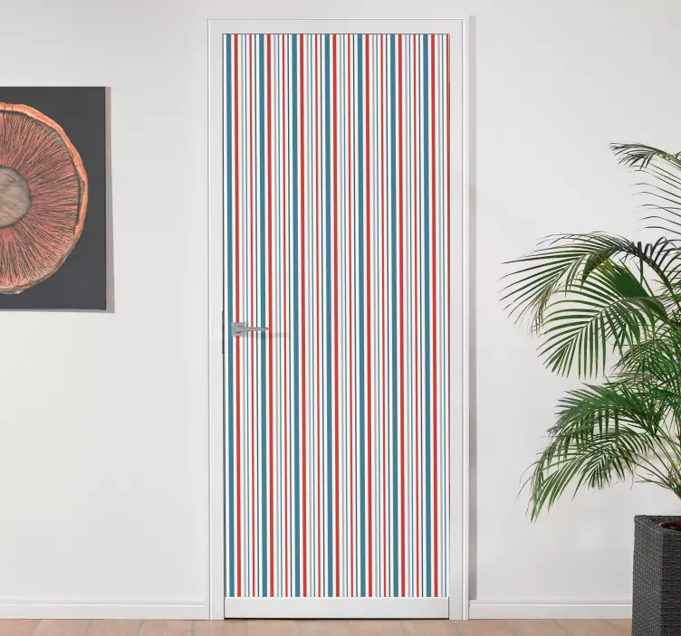 Striped Door Curtain door sticker - TenStickers