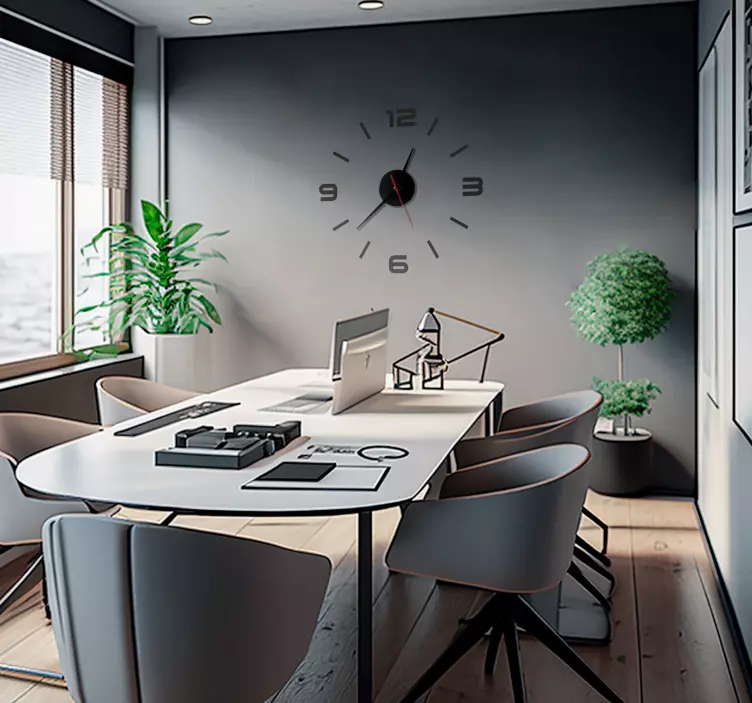 Stripes and numbers wall clock sticker - TenStickers