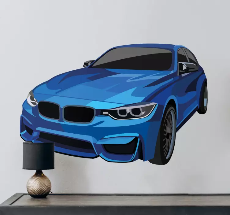 Stylish blue profile car sticker - TenStickers