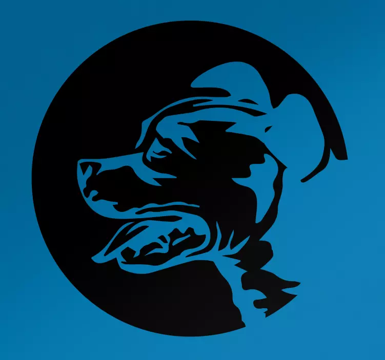 Stylized Dog Profile sticker - TenStickers