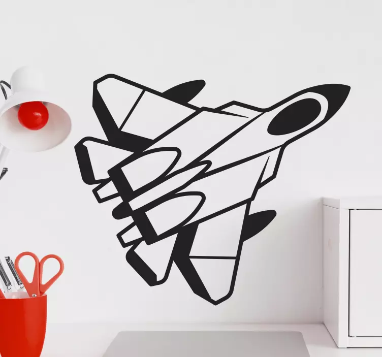Stylized Jet Aircraft vehicle sticker - TenStickers