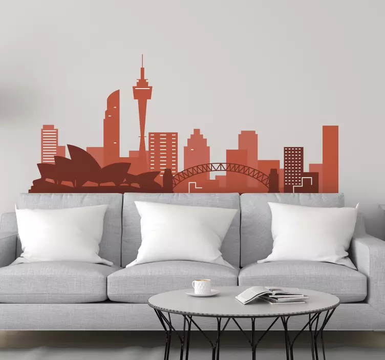 Sydney Skyline Silhouette Sticker - TenStickers