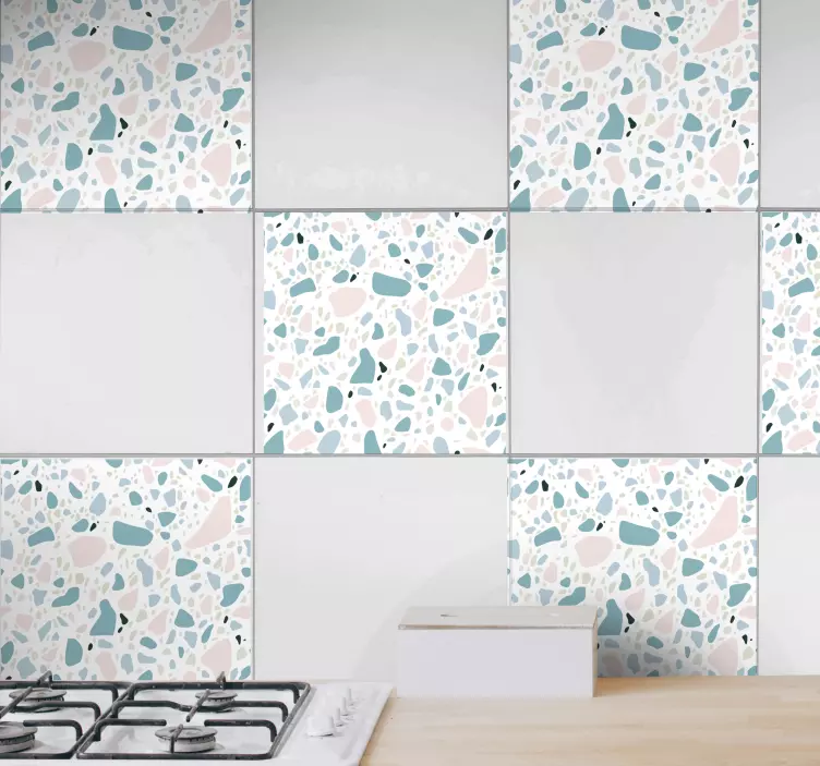 Terrazzo pattern tile sticker - TenStickers
