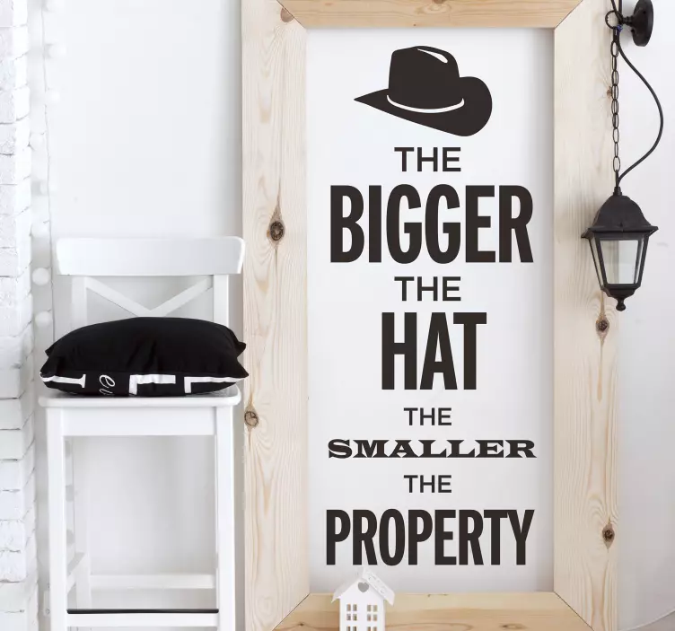The Bigger the Hat Living Room Wall Decor - TenStickers