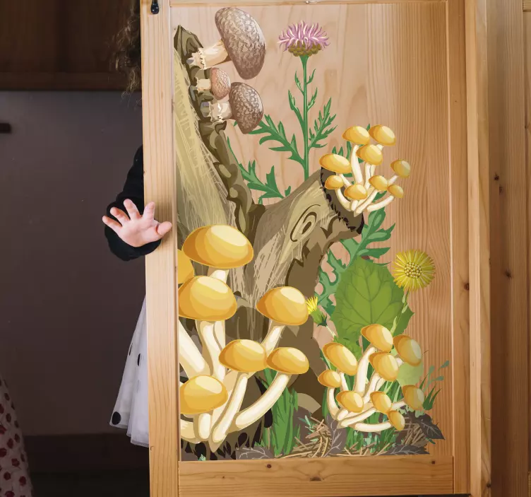 Tree and mushrooms furniture sticker - TenStickers
