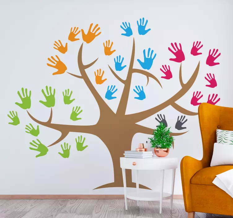 Tree of Life handprints tree wall sticker - TenStickers