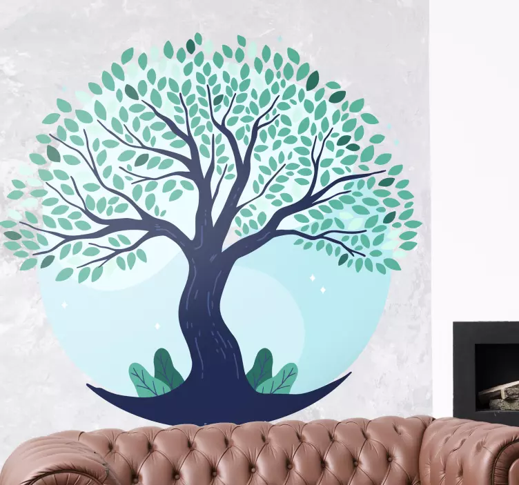 Tree of Life in blue tree wall decal - TenStickers