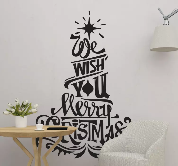 Tree with words christmas sticker - TenStickers