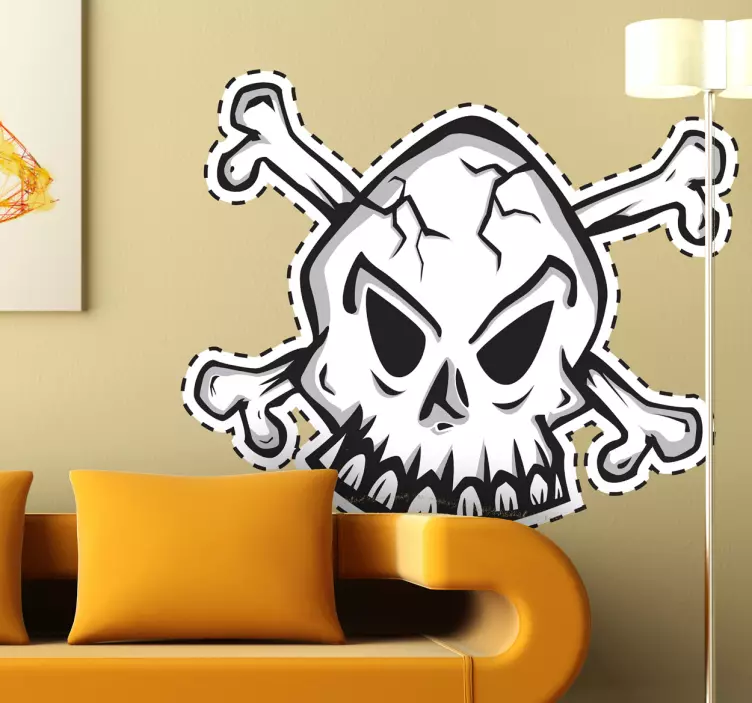 Trimmed Skull Sticker - TenStickers