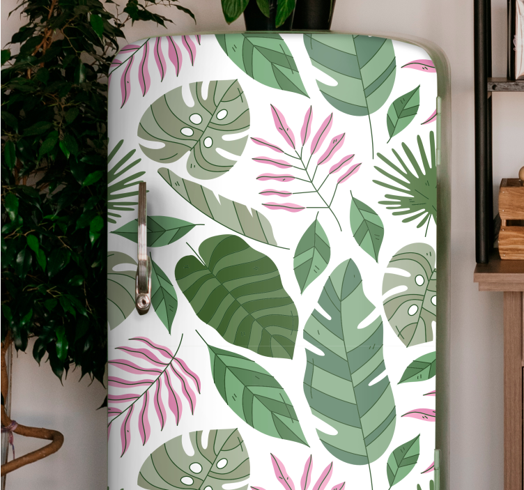 Tropical minimalistic garden plant fridge decal - TenStickers