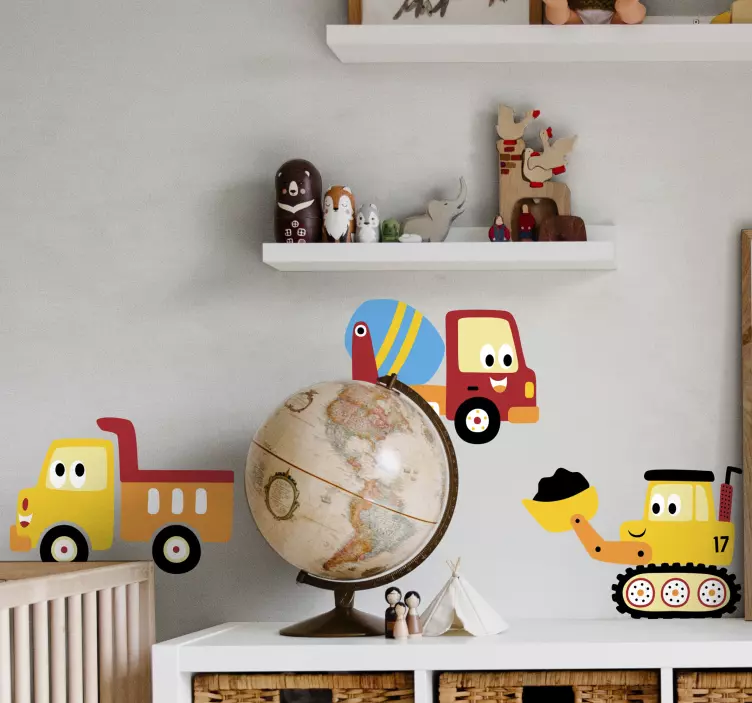 Truck, digger, Lorry set toy sticker - TenStickers