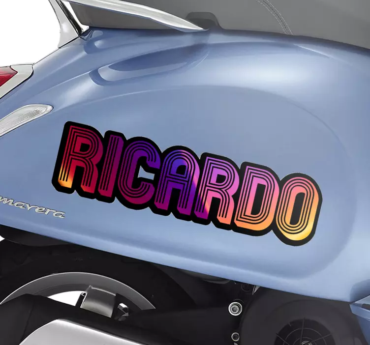 Unfocus shiny outline name motorbike sticker - TenStickers