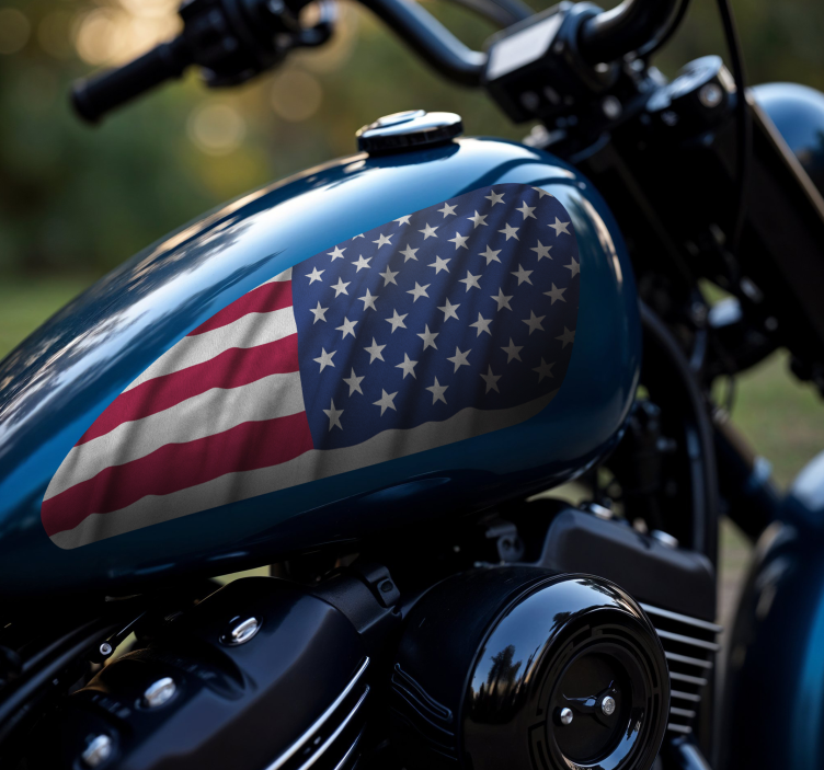 USA flag Sportster motorbike sticker - TenStickers