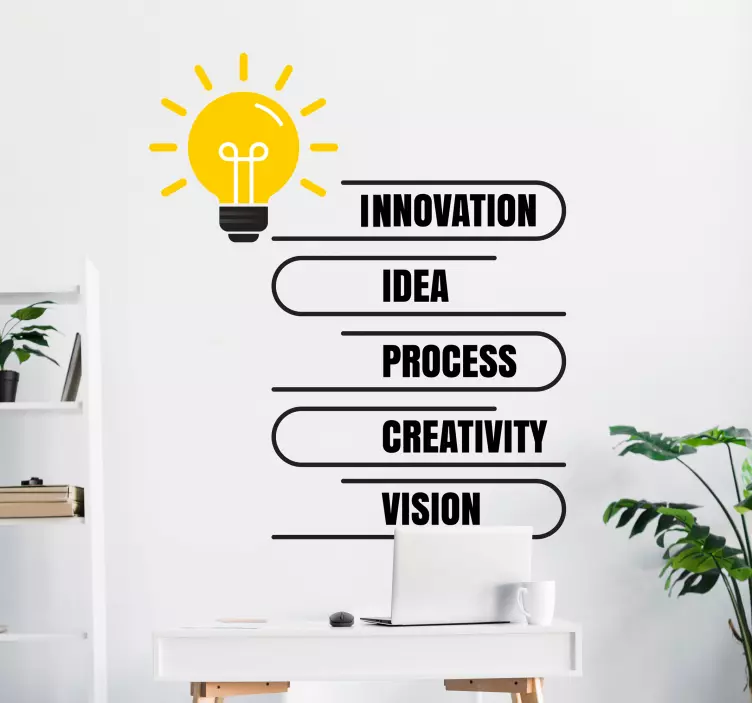 Values of light bulb Office Sticker - TenStickers