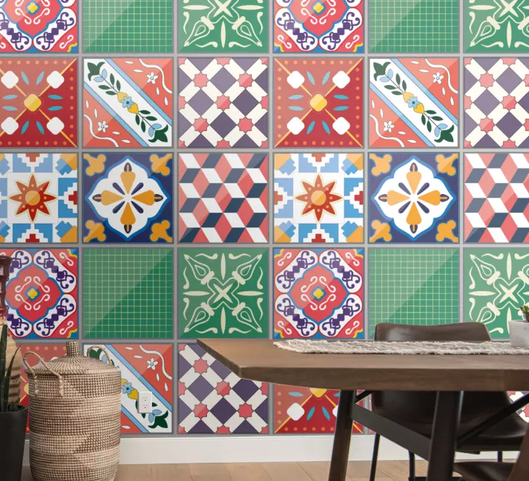 Various cement design wall sticker - TenStickers