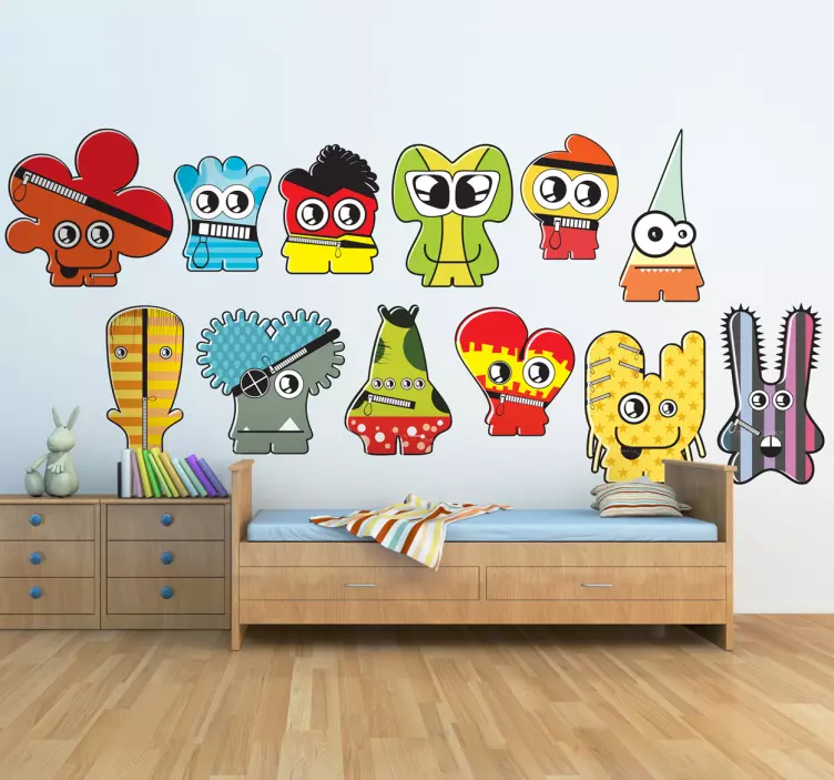 Various Friendly Monsters Kids Decal - TenStickers