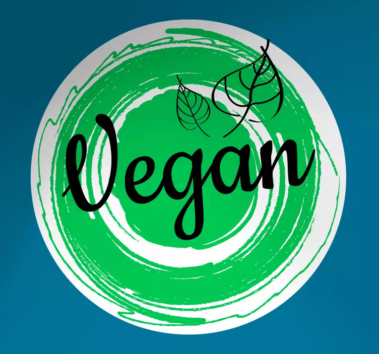 Vegan with leaf workshop sticker - TenStickers