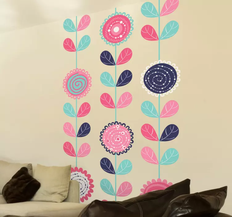 Vertical Flower Decal - TenStickers
