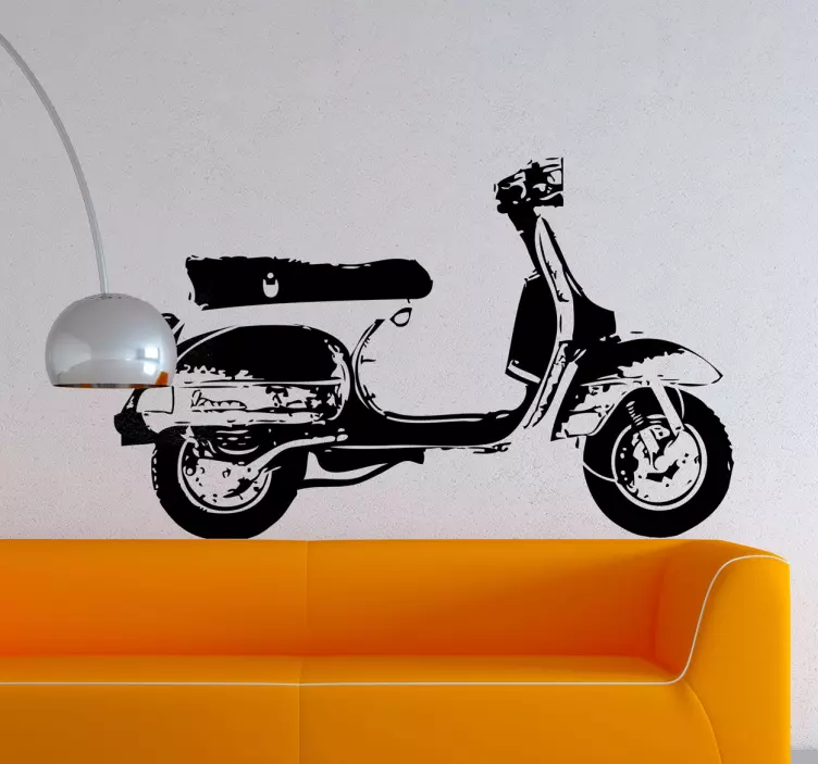 Vespa Profile Wall Sticker - TenStickers