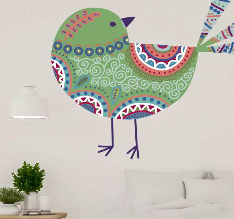 Vibrant Bird Artwork bird wall sticker - TenStickers